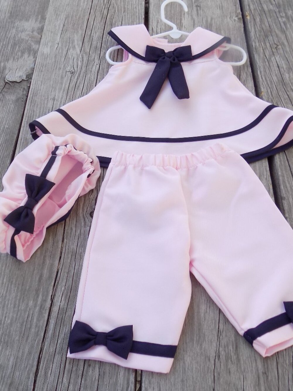Rare Editions Baby Girl 3 pc Dress Outfit  Black Pink HAS SPOTS ON IT *